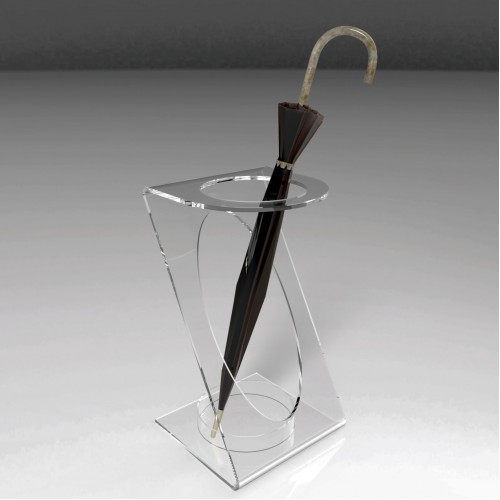 Porta ombrelli in plexigass trasparente